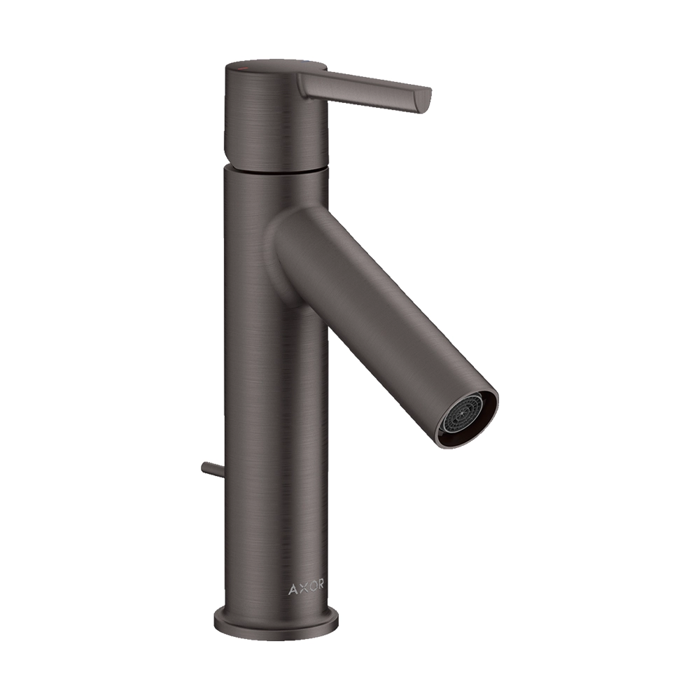 AXOR Starck Single lever basin mixer 100 with lever handle and pop-up waste - Brushed Black Chrome