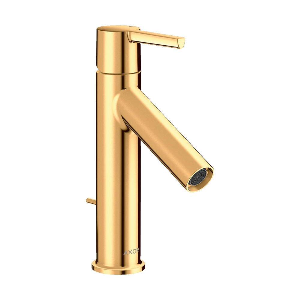 AXOR Starck Single lever basin mixer 100 with lever handle and pop-up waste - Polished Gold Optic