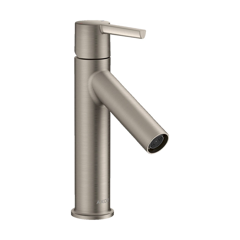AXOR Starck Single lever basin mixer 100 without waste - Stainless Steel Optic
