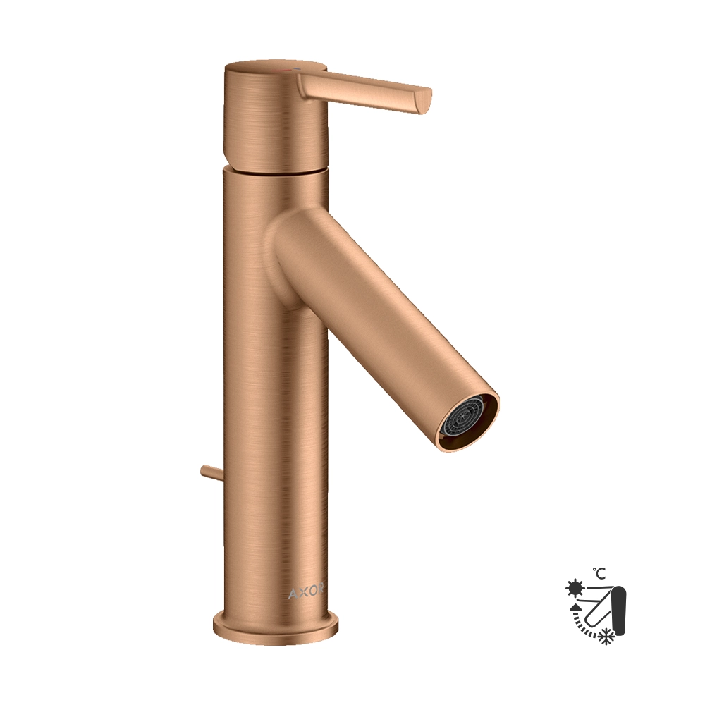 AXOR Starck Single lever basin mixer 100 CoolStart with lever handle and pop-up waste - Brushed Bronze