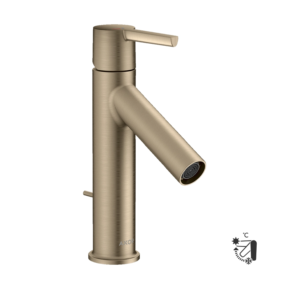 AXOR Starck Single lever basin mixer 100 CoolStart with lever handle and pop-up waste - Brushed Nickel