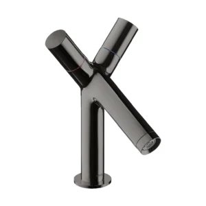 AXOR Starck 2-handle basin mixer 80 with pop-up waste - Polished Black Chrome