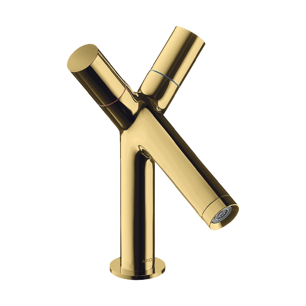 AXOR Starck 2-handle basin mixer 80 with pop-up waste - Polished Gold Optic