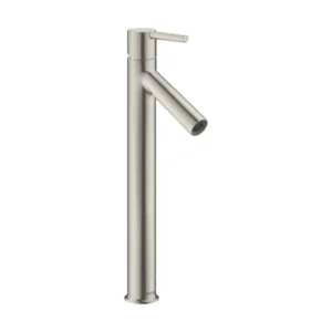 AXOR Starck Single lever basin mixer 250 with lever handle for wash bowls without pop-up waste - Stainless Steel Optic