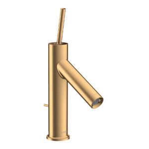 AXOR Starck Single lever basin mixer 90 with pin handle and waste - Brushed Brass