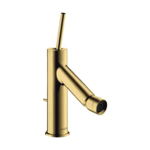 AXOR Starck Single lever bidet mixer with pin handle and pop-up waste - Polished Gold Optic