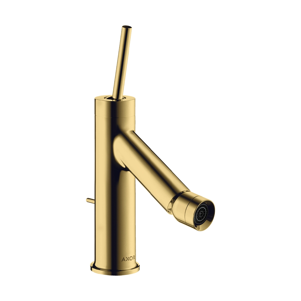 AXOR Starck Single lever bidet mixer with pin handle and pop-up waste - Polished Gold Optic
