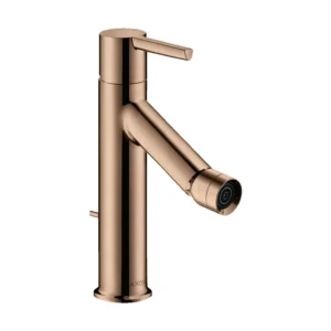 AXOR Starck Single lever bidet mixer with lever handle and pop-up waste - Polished Red Gold