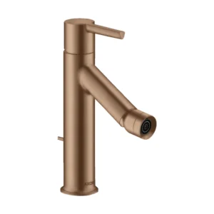 AXOR Starck Single lever bidet mixer with lever handle and pop-up waste - Brushed Red Gold