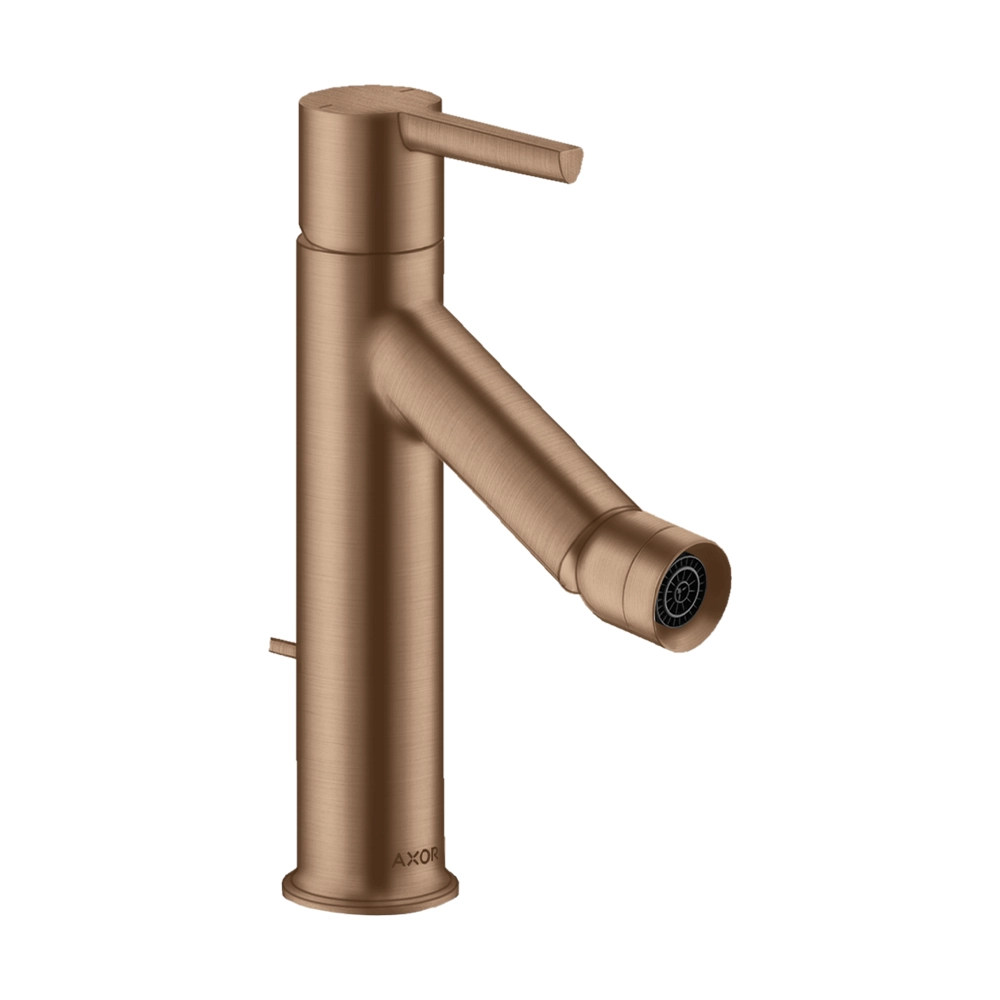 AXOR Starck Single lever bidet mixer with lever handle and pop-up waste - Brushed Red Gold