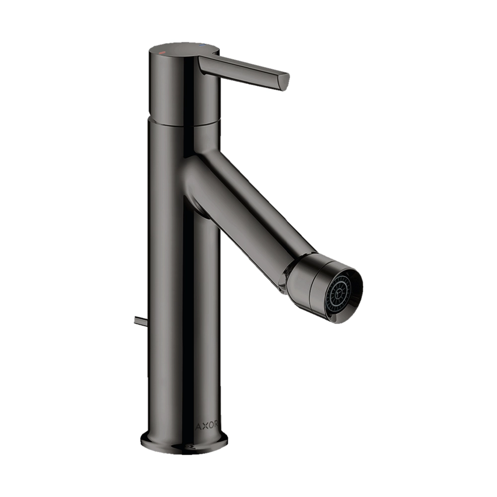 AXOR Starck Single lever bidet mixer with lever handle and pop-up waste - Polished Black Chrome