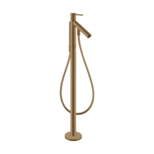 AXOR Starck Single lever bath mixer floor-standing with pin handle - Brushed Bronze