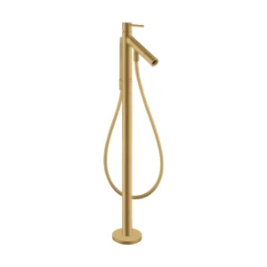 AXOR Starck Single lever bath mixer floor-standing with pin handle - Brushed Gold Optic
