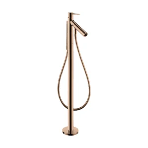 AXOR Starck Single lever bath mixer floor-standing with pin handle - Polished Red Gold