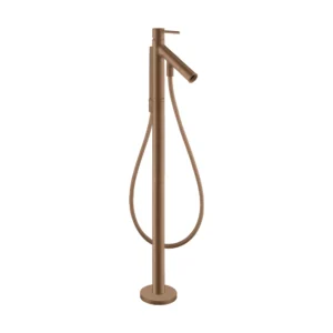AXOR Starck Single lever bath mixer floor-standing with pin handle - Brushed Red Gold