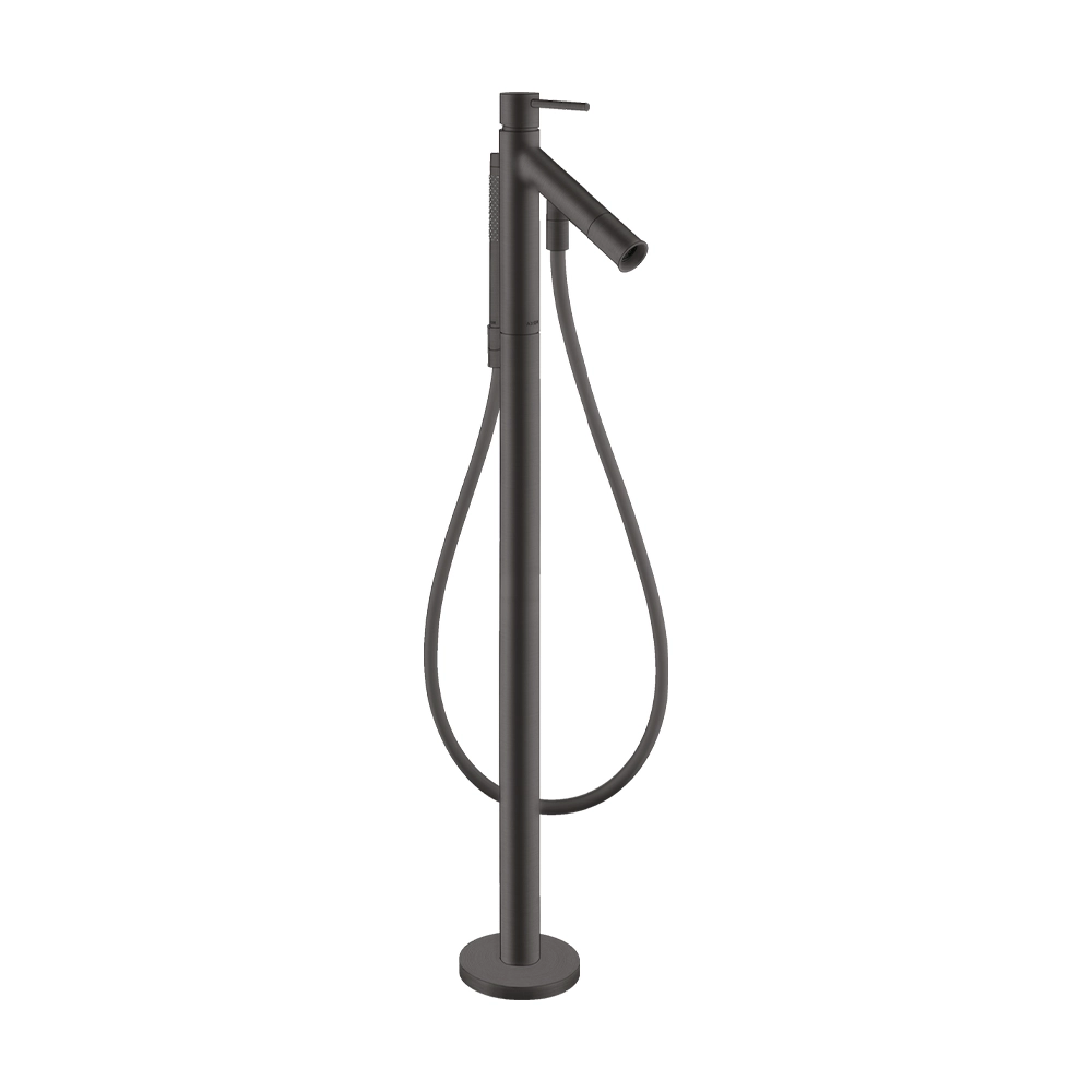 AXOR Starck Single lever bath mixer floor-standing with pin handle - Brushed Black Chrome
