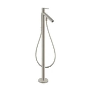 AXOR Starck Single lever bath mixer floor-standing with pin handle - Stainless Steel Optic