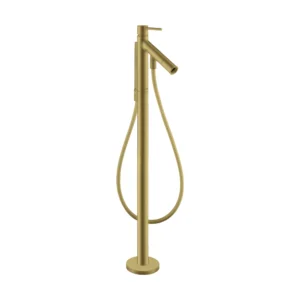 AXOR Starck Single lever bath mixer floor-standing with pin handle - Brushed Brass