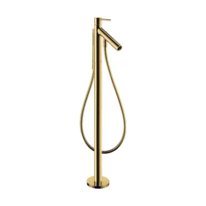 AXOR Starck Single lever bath mixer floor-standing with pin handle - Polished Gold Optic