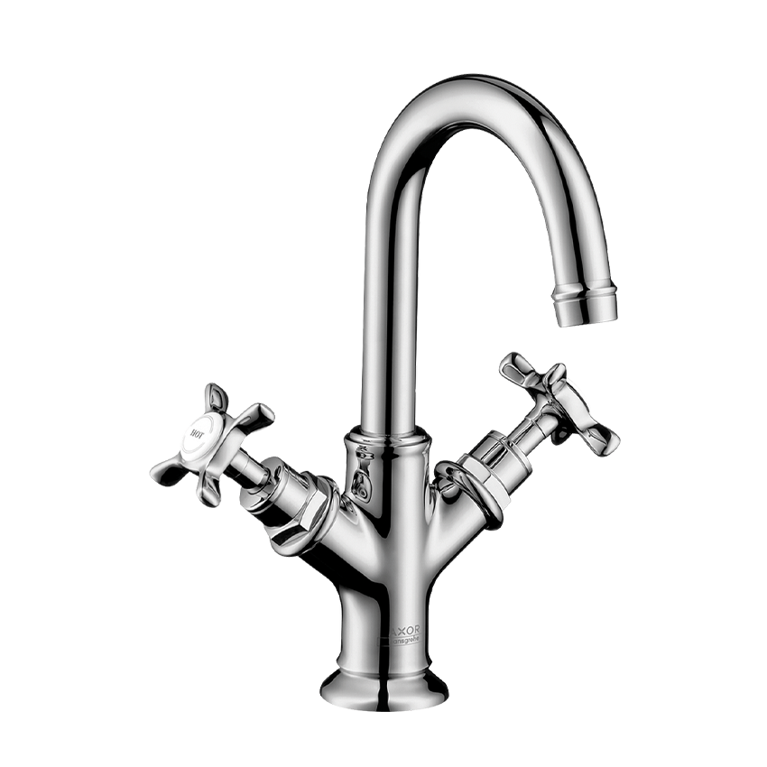 AXOR Montreux 2-handle basin mixer 160 with cross handles for cloakroom basins with pop-up waste - Chrome