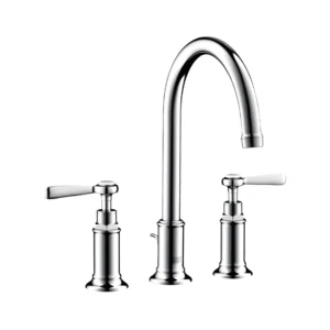 AXOR Montreux 3-hole basin mixer 180 with lever handles and pop-up waste - Chrome