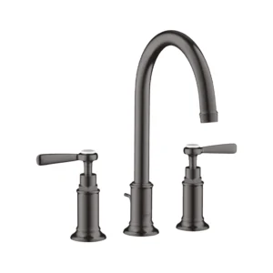AXOR Montreux 3-hole basin mixer 180 with lever handles and pop-up waste - Brushed Black Chrome