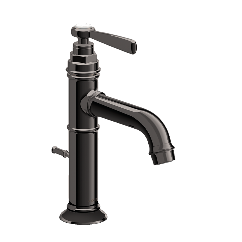 AXOR Montreux Single lever basin mixer 100 with lever handle and pop-up waste - Polished Black Chrome