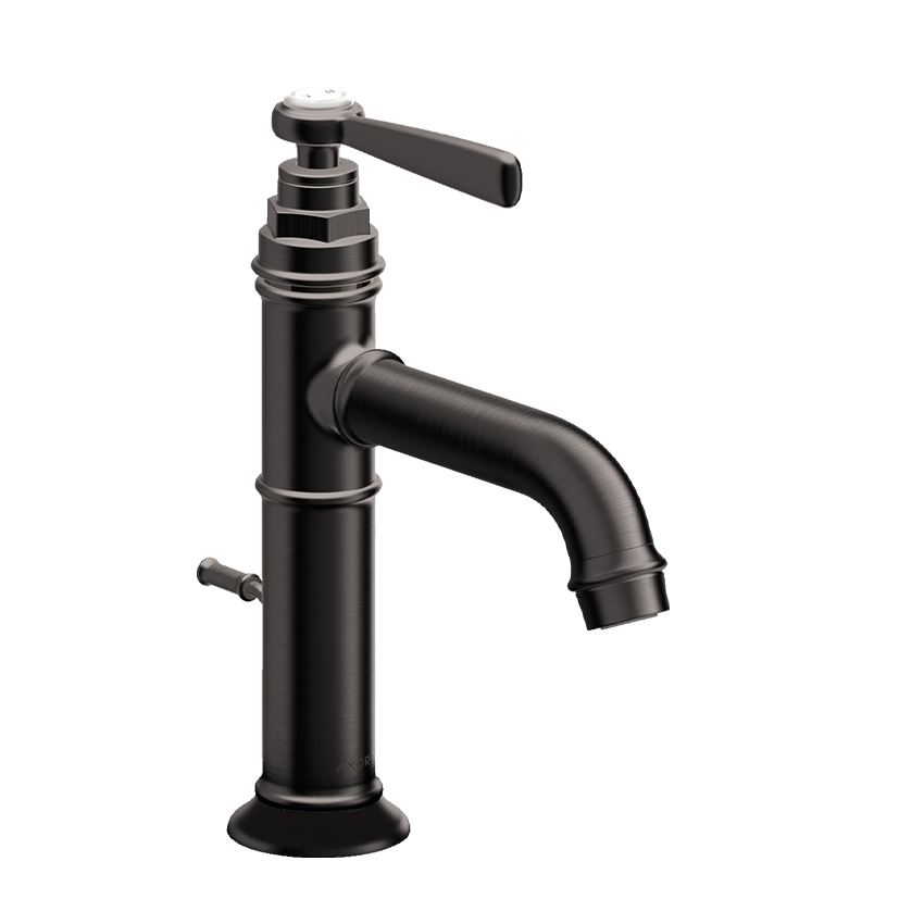 AXOR Montreux Single lever basin mixer 100 with lever handle and pop-up waste - Brushed Black Chrome