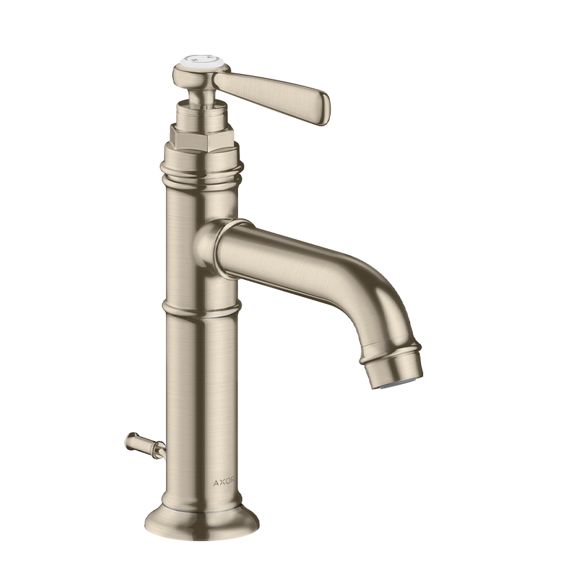 AXOR Montreux Single lever basin mixer 100 with lever handle and pop-up waste - Brushed Nickel