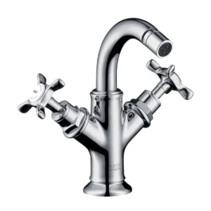 AXOR Montreux 2-handle bidet mixer with cross handles and pop-up waste - Chrome