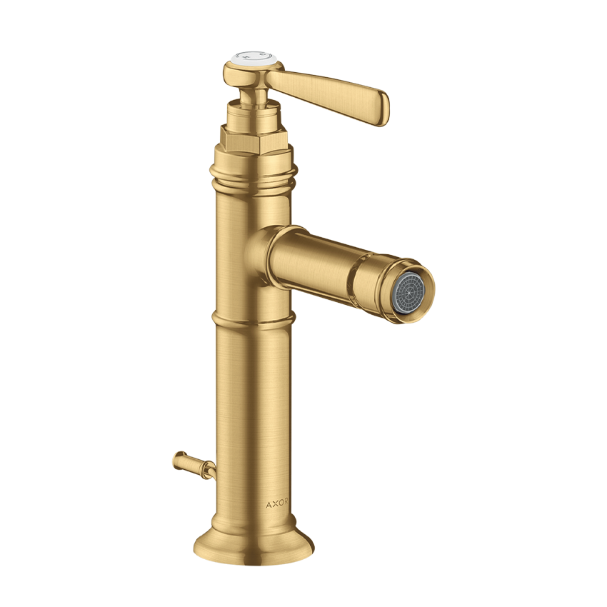 AXOR Montreux Single lever bidet mixer with lever handle and pop-up waste - Brushed Gold Optic