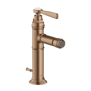 AXOR Montreux Single lever bidet mixer with lever handle and pop-up waste - Brushed Red Gold