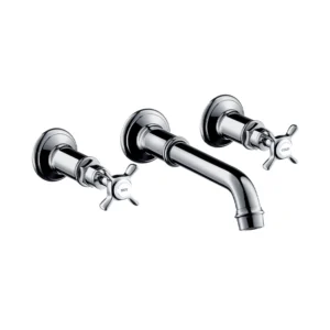AXOR Montreux 3-hole basin mixer for concealed installation wall-mounted and cross handles - Chrome