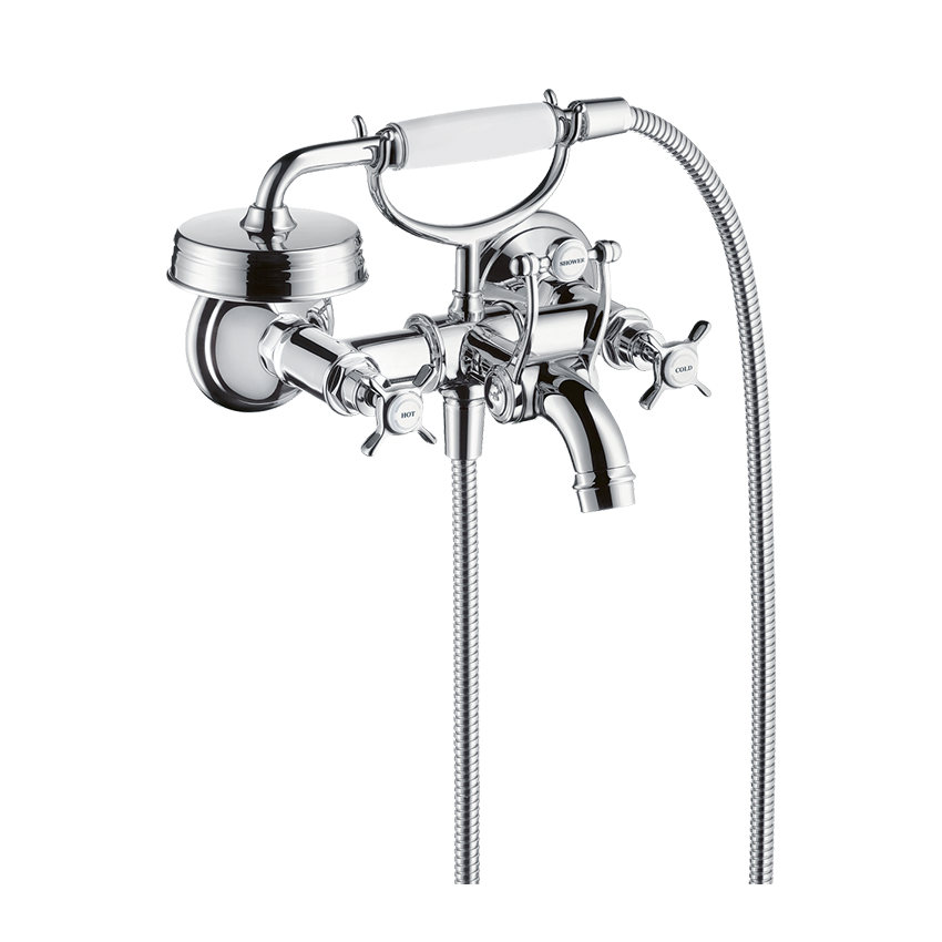 AXOR Montreux 2-handle manual bath mixer for exposed installation with cross handles - Chrome
