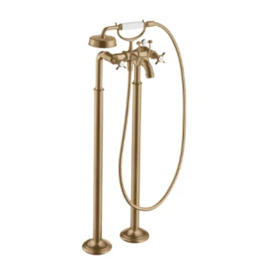 AXOR Montreux 2-handle manual bath mixer floor-standing with cross handles - Brushed Bronze