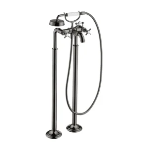 AXOR Montreux 2-handle manual bath mixer floor-standing with cross handles - Polished Black Chrome