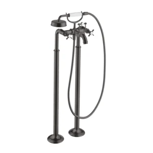 AXOR Montreux 2-handle manual bath mixer floor-standing with cross handles - Brushed Black Chrome