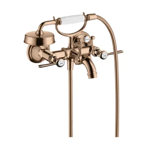 AXOR Montreux 2-handle manual bath mixer for exposed installation with lever handles - Polished Red Gold