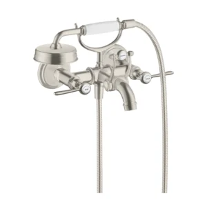 AXOR Montreux 2-handle manual bath mixer for exposed installation with lever handles - Stainless Steel Optic