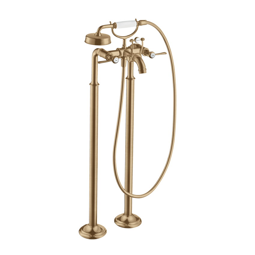 AXOR Montreux 2-handle manual bath mixer floor-standing with lever handles - Brushed Bronze