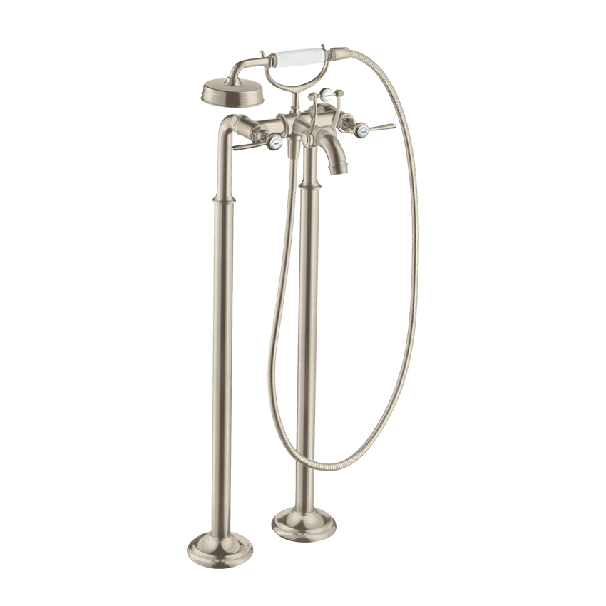 AXOR Montreux 2-handle manual bath mixer floor-standing with lever handles - Brushed Nickel
