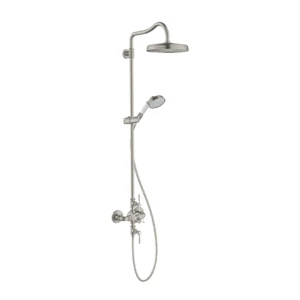AXOR Montreux Showerpipe with thermostatic mixer and 1jet overhead shower 240 - Stainless Steel Optic