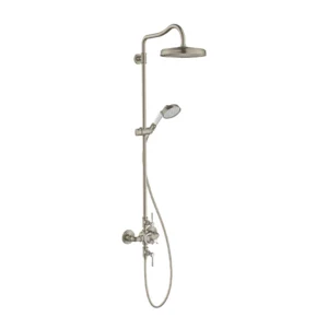 AXOR Montreux Showerpipe with thermostatic mixer and 1jet overhead shower 240 - Brushed Nickel
