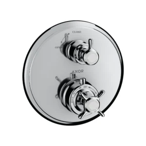 AXOR Montreux Thermostatic mixer for concealed installation with cross handle and shut-off valve - Chrome