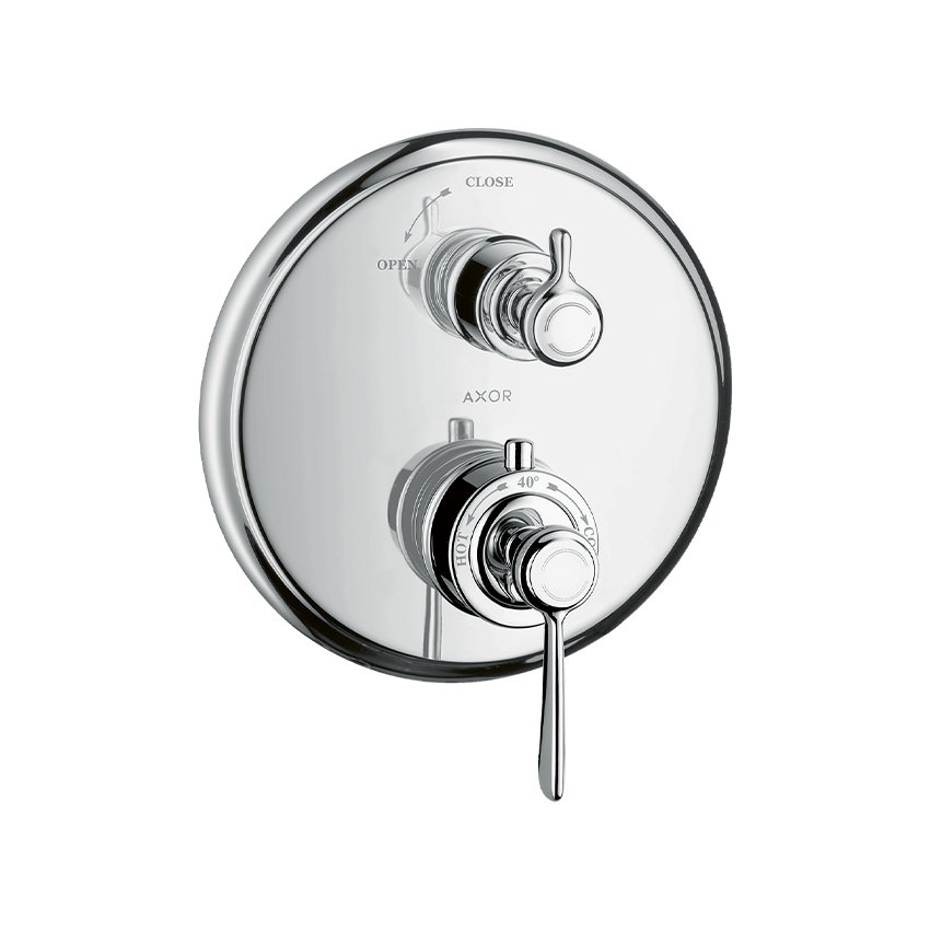 AXOR Montreux Thermostatic mixer for concealed installation with lever handle and shut-off valve - Chrome