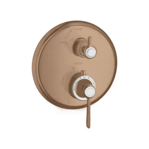 AXOR Montreux Thermostatic mixer for concealed installation with lever handle and shut-off valve - Brushed Red Gold