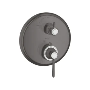 AXOR Montreux Thermostatic mixer for concealed installation with lever handle and shut-off valve - Brushed Black Chrome