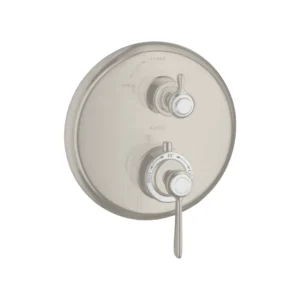 AXOR Montreux Thermostatic mixer for concealed installation with lever handle and shut-off valve - Stainless Steel Optic