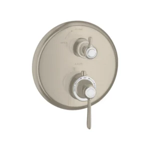 AXOR Montreux Thermostatic mixer for concealed installation with lever handle and shut-off valve - Brushed Nickel
