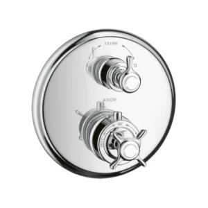 AXOR Montreux Thermostatic mixer for concealed installation with cross handle and shut-off / diverter valve - Chrome